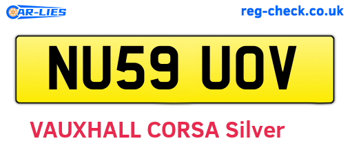 NU59UOV are the vehicle registration plates.