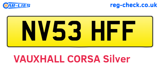 NV53HFF are the vehicle registration plates.
