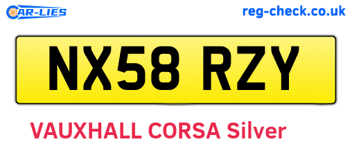 NX58RZY are the vehicle registration plates.