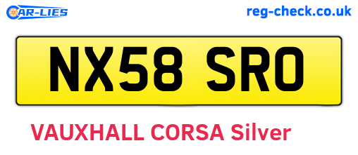 NX58SRO are the vehicle registration plates.