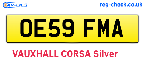 OE59FMA are the vehicle registration plates.