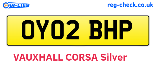 OY02BHP are the vehicle registration plates.