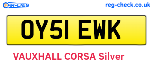 OY51EWK are the vehicle registration plates.