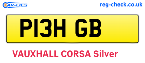 P13HGB are the vehicle registration plates.