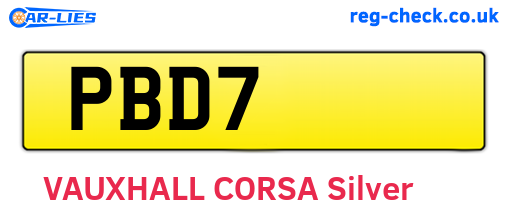 PBD7 are the vehicle registration plates.