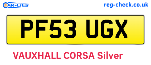 PF53UGX are the vehicle registration plates.