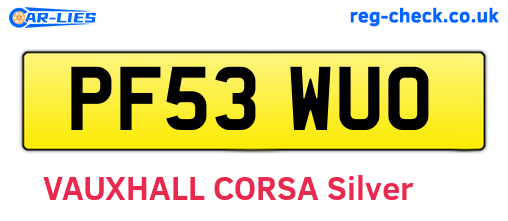 PF53WUO are the vehicle registration plates.