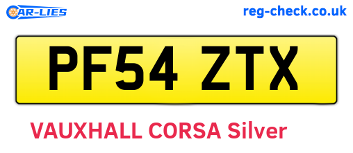 PF54ZTX are the vehicle registration plates.