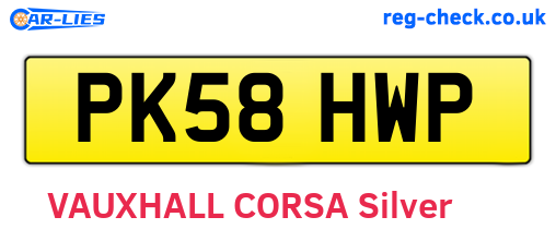 PK58HWP are the vehicle registration plates.