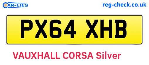PX64XHB are the vehicle registration plates.