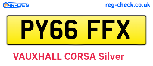 PY66FFX are the vehicle registration plates.