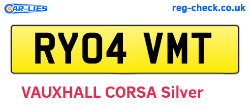 RY04VMT are the vehicle registration plates.
