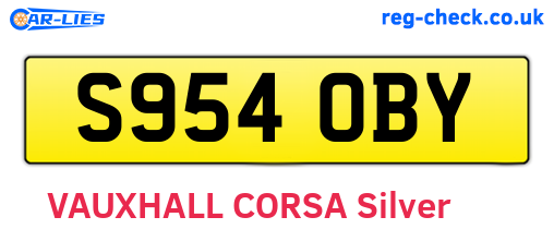 S954OBY are the vehicle registration plates.