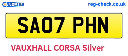 SA07PHN are the vehicle registration plates.