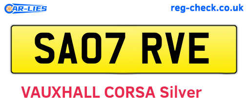 SA07RVE are the vehicle registration plates.