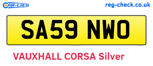 SA59NWO are the vehicle registration plates.