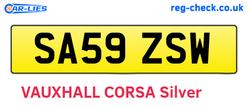 SA59ZSW are the vehicle registration plates.