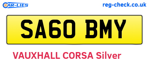 SA60BMY are the vehicle registration plates.