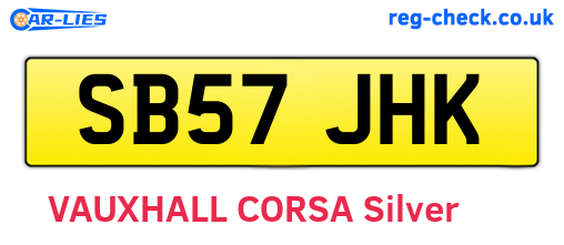 SB57JHK are the vehicle registration plates.