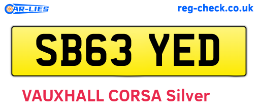 SB63YED are the vehicle registration plates.