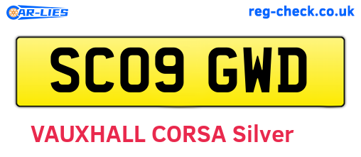 SC09GWD are the vehicle registration plates.