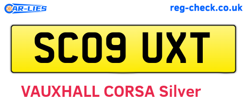 SC09UXT are the vehicle registration plates.