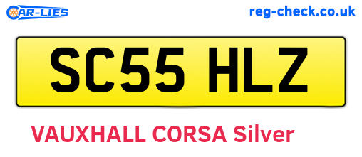 SC55HLZ are the vehicle registration plates.