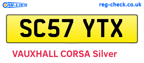 SC57YTX are the vehicle registration plates.