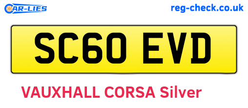 SC60EVD are the vehicle registration plates.