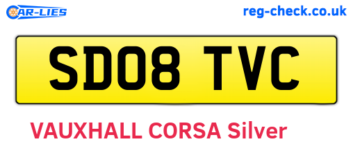 SD08TVC are the vehicle registration plates.