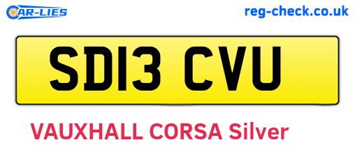 SD13CVU are the vehicle registration plates.