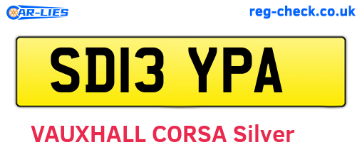 SD13YPA are the vehicle registration plates.