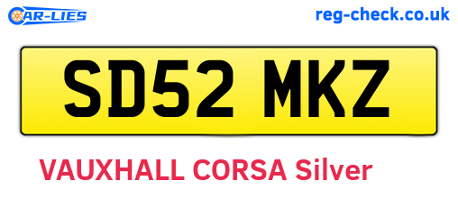 SD52MKZ are the vehicle registration plates.