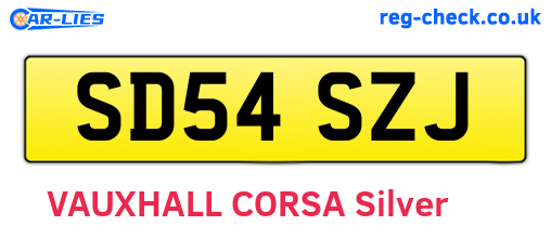 SD54SZJ are the vehicle registration plates.