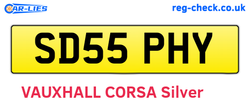 SD55PHY are the vehicle registration plates.