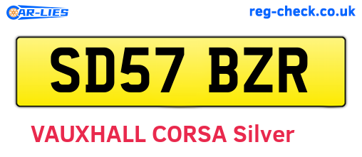 SD57BZR are the vehicle registration plates.