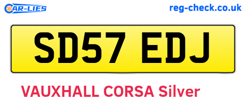 SD57EDJ are the vehicle registration plates.