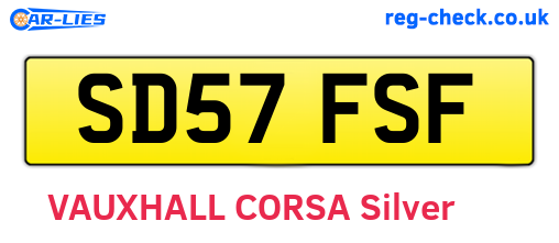 SD57FSF are the vehicle registration plates.