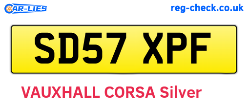 SD57XPF are the vehicle registration plates.