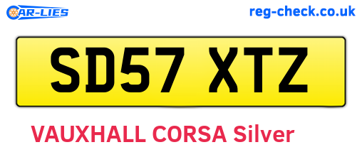 SD57XTZ are the vehicle registration plates.