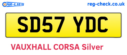 SD57YDC are the vehicle registration plates.