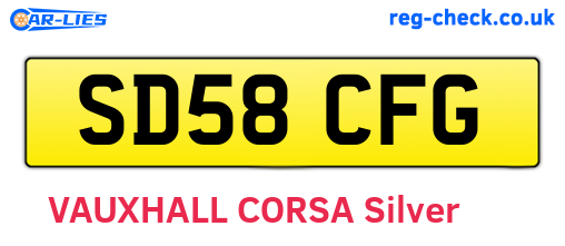SD58CFG are the vehicle registration plates.