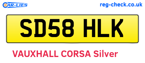 SD58HLK are the vehicle registration plates.