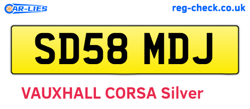 SD58MDJ are the vehicle registration plates.