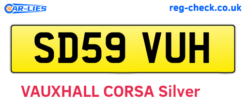 SD59VUH are the vehicle registration plates.