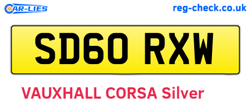 SD60RXW are the vehicle registration plates.