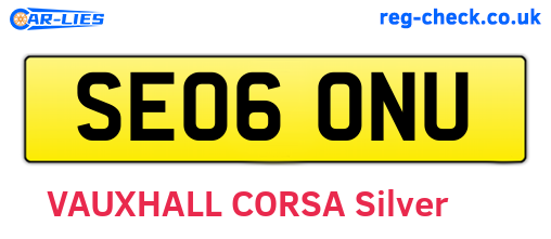 SE06ONU are the vehicle registration plates.