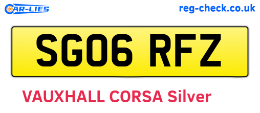 SG06RFZ are the vehicle registration plates.