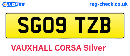 SG09TZB are the vehicle registration plates.