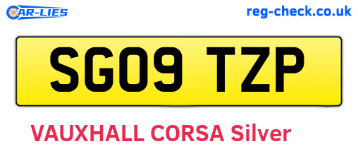 SG09TZP are the vehicle registration plates.